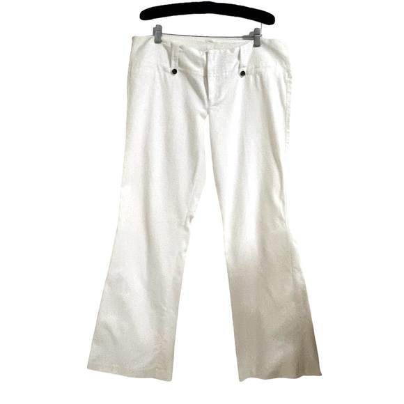 Stoosh Wide Flare Leg Bright White Pants Trousers Classic Size Juniors 13 - Picture 1 of 9